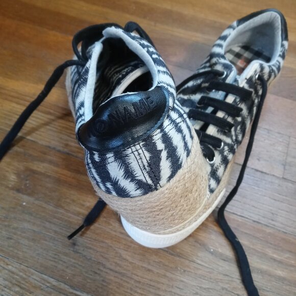 NO NAME zebra print jute trim espadrille platform lace up sneakers (40/US9) - Picture 2 of 11